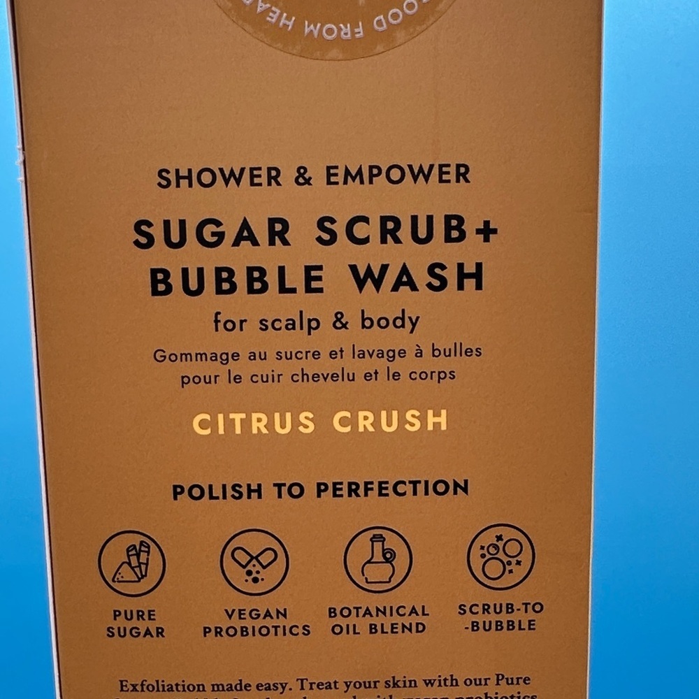 VOESH Citrus Crush Sugar Scrub + Bubble Wash. For Scalp and Body. - Picture 7 of 10